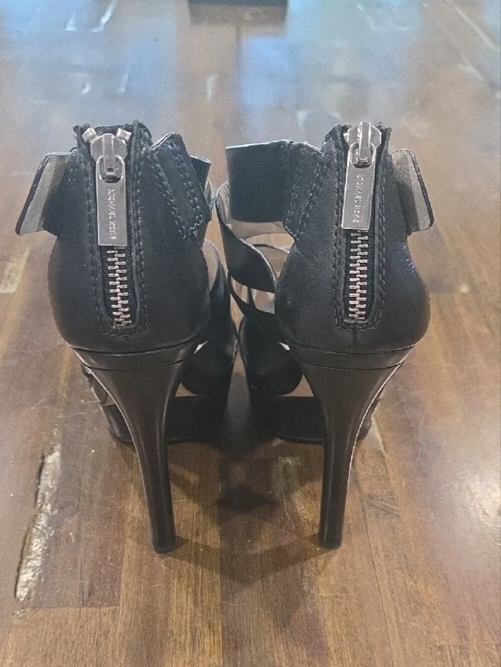 Michael Kors Black Wrap-Strap Platform Heels